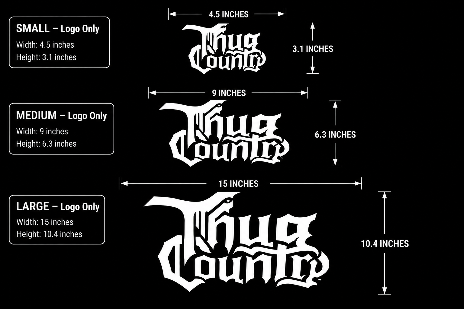 Thug Country Weatherproof Vinyl Decals (Various Sizes)