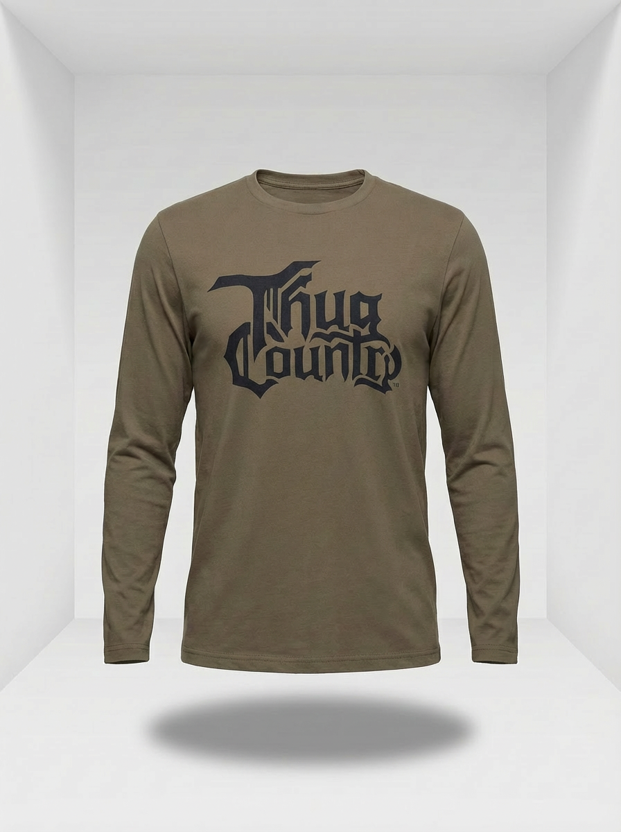 Long Sleeve Classic Tee - Olive Green/Black Logo