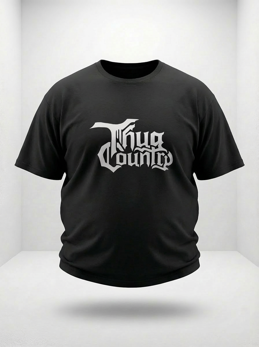 Thug Country Logo Tee – Black with White Edition