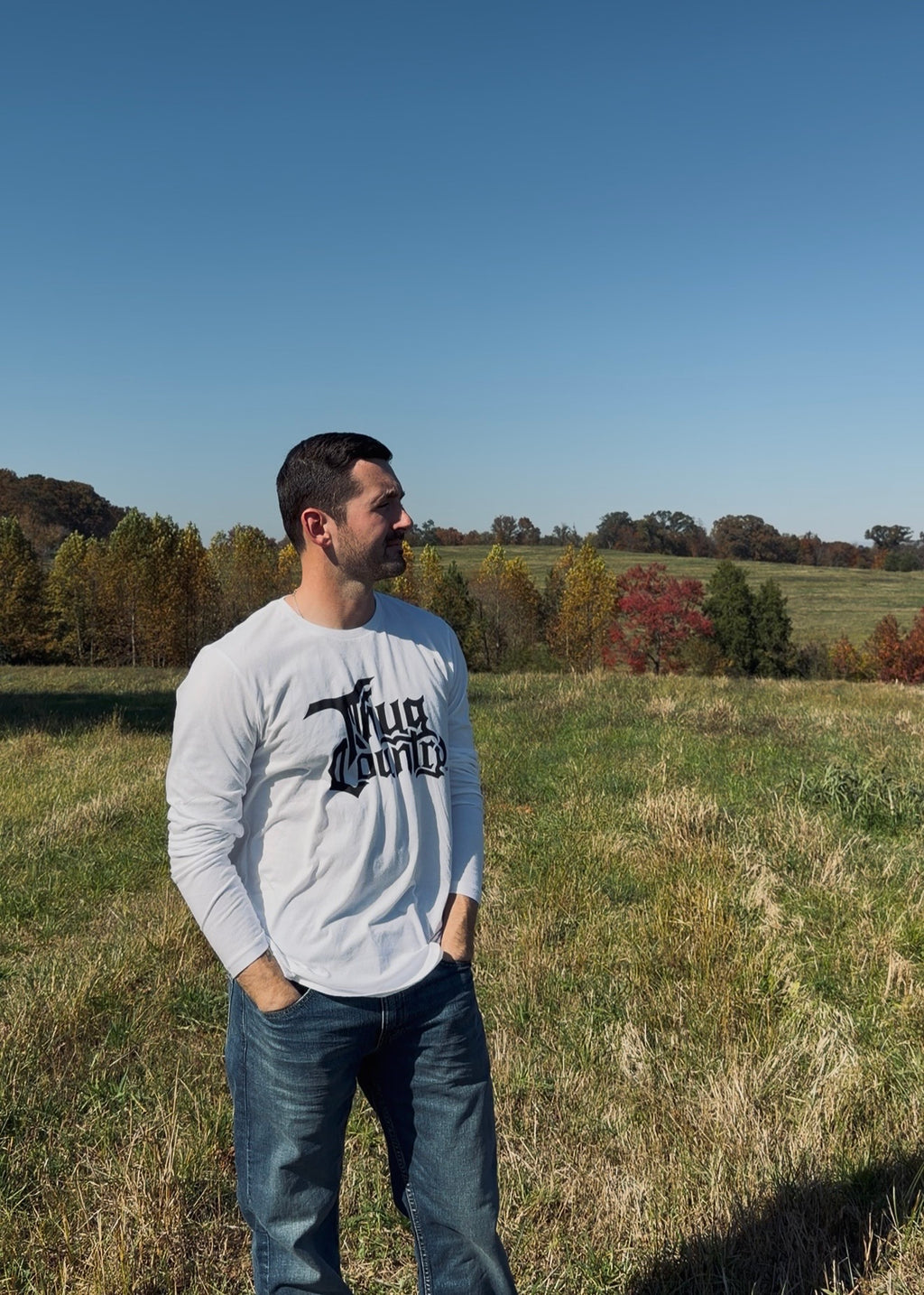 White Classic Logo Tee - Long Sleeve