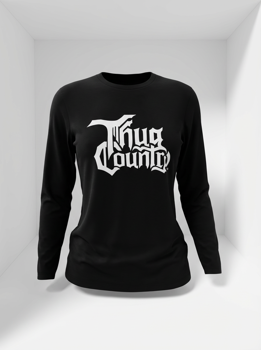 Black Classic Logo Tee - Black with White Edition