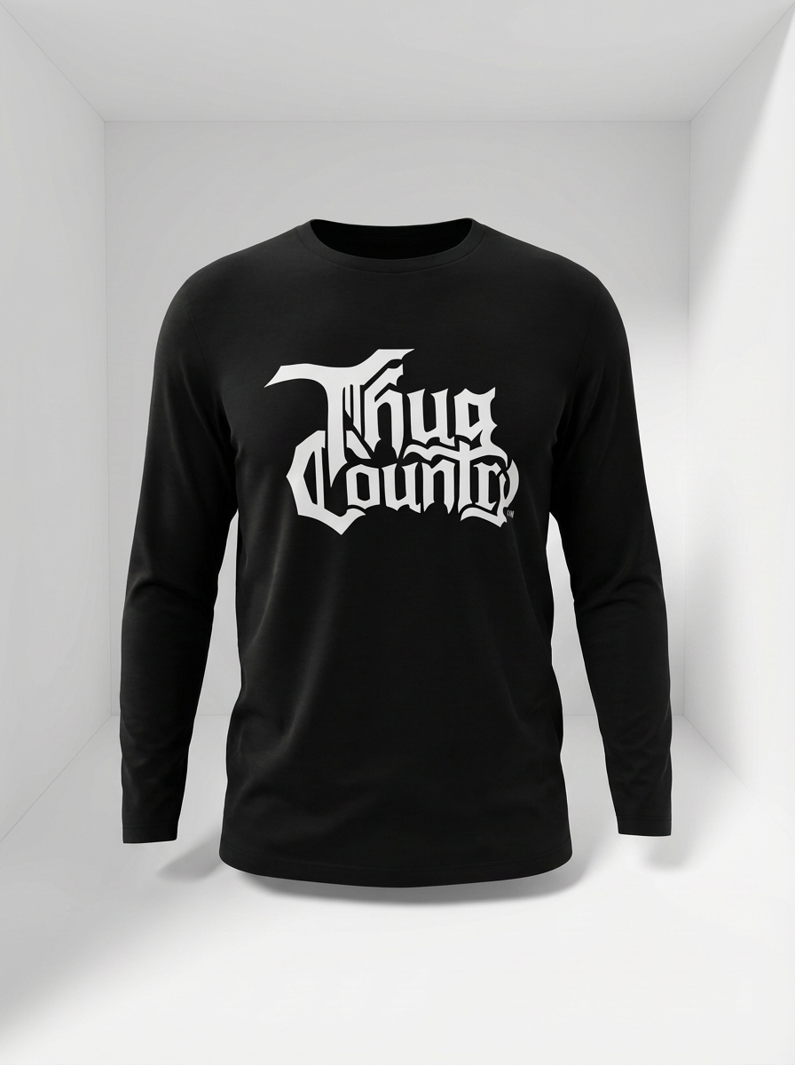 Black Classic Logo Tee - Black with White Edition