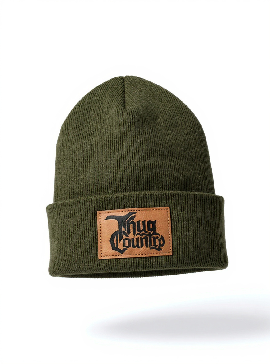 Thug Country Beanie - Leather Patch