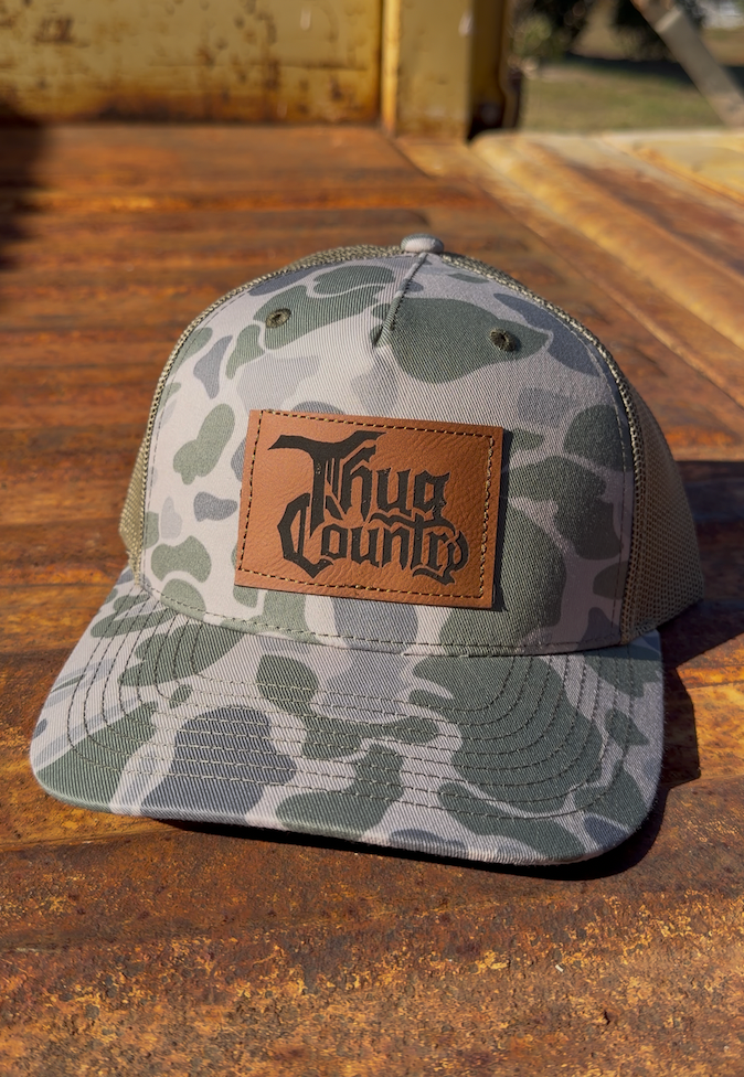 Camo Thug Country Hat – Leather Patch