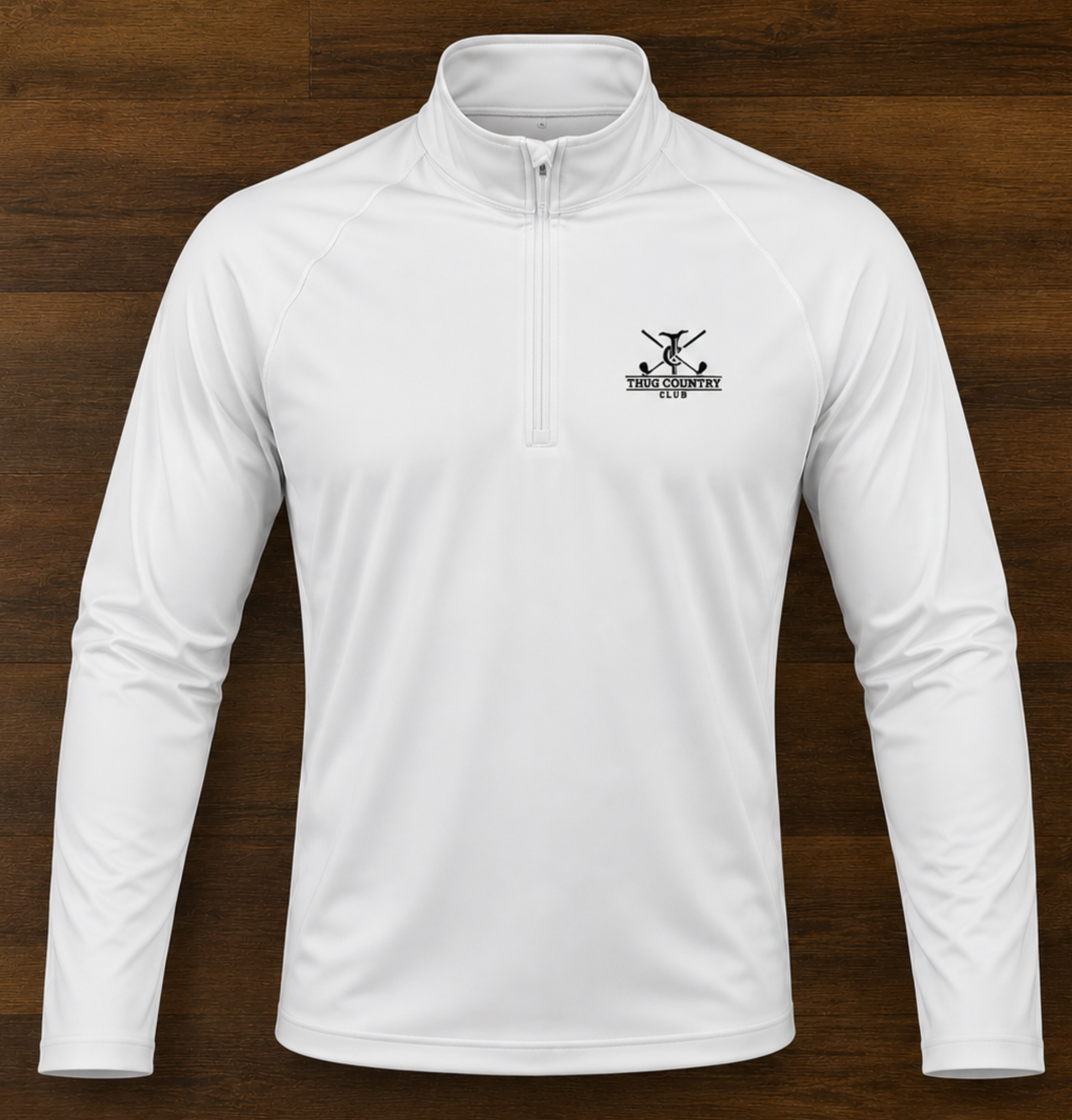 Golf Long Sleeve Quarter Zip - White