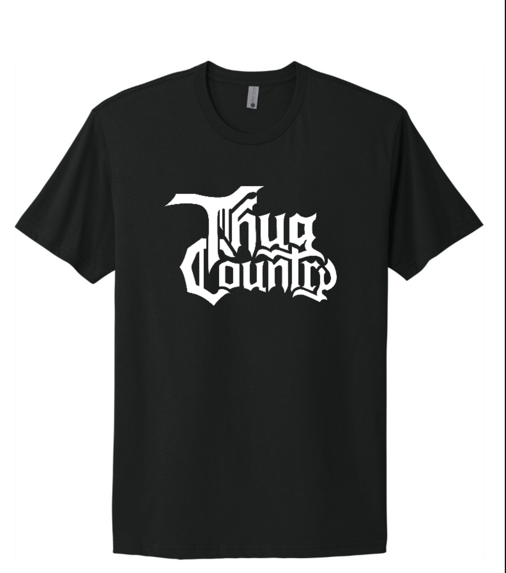 Thug Country Logo Tee – Black with White Print