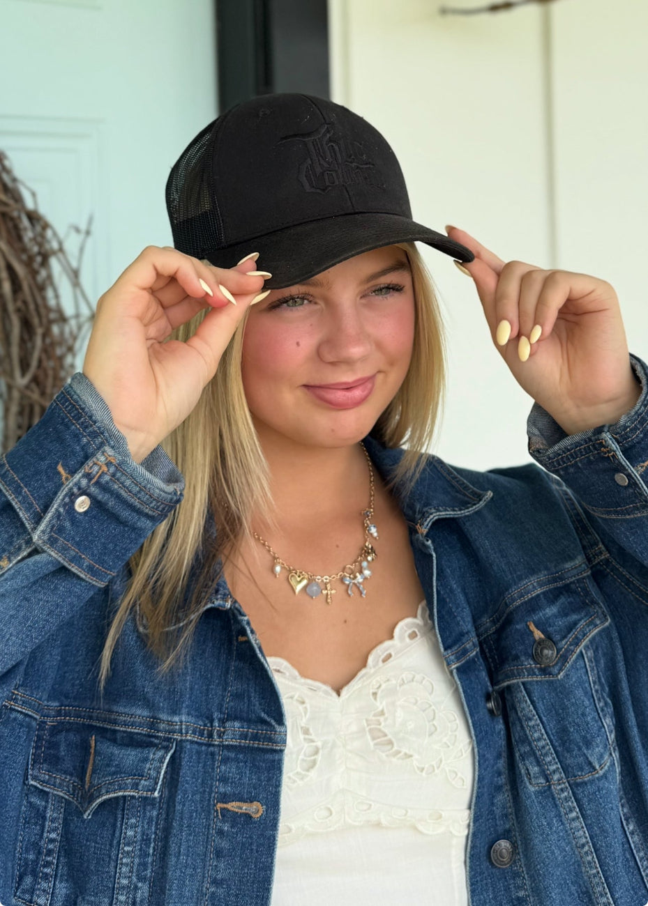 Thug Country Stealth Logo Trucker Hat – Black on Black