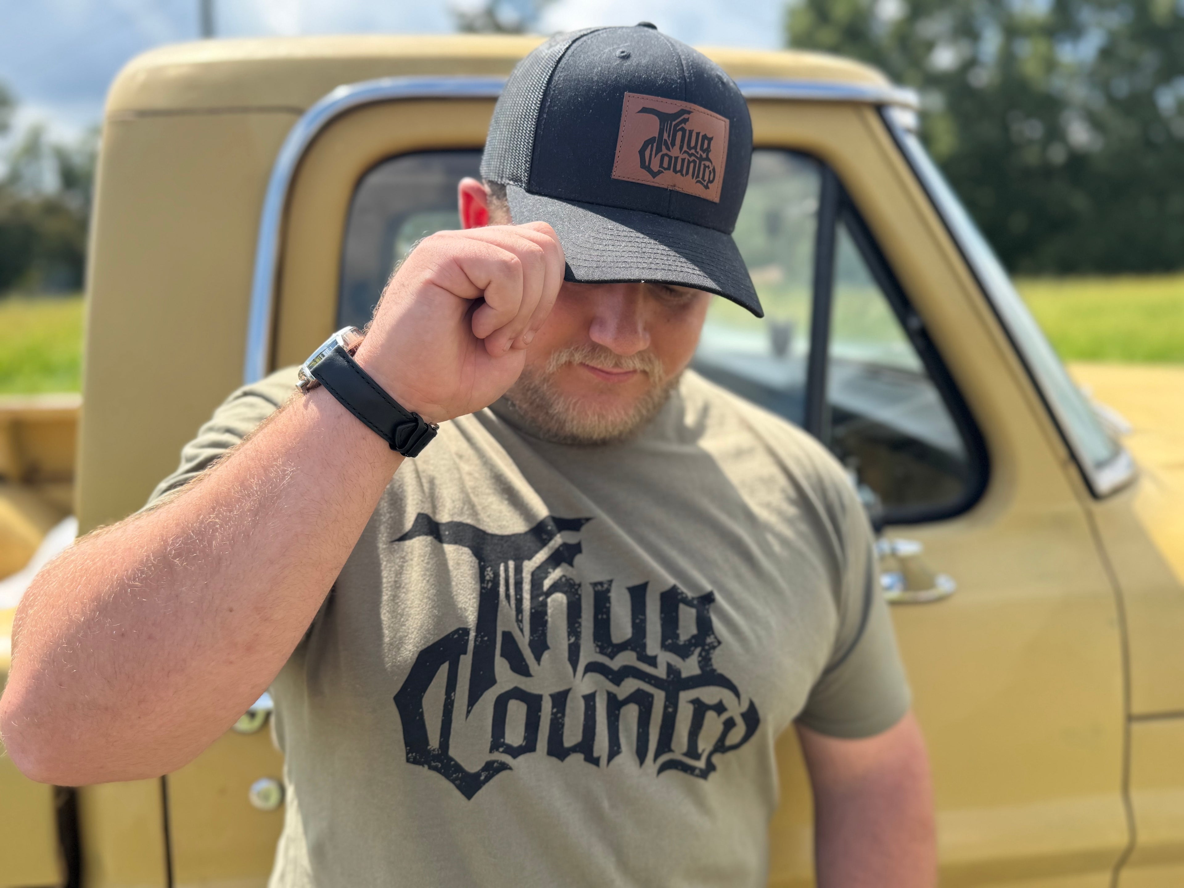 Thug Country Unisex Logo Tee – Olive & Black Edition