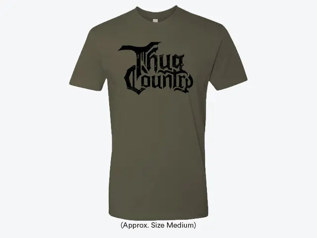 Thug Country Unisex Logo Tee – Olive & Black Edition